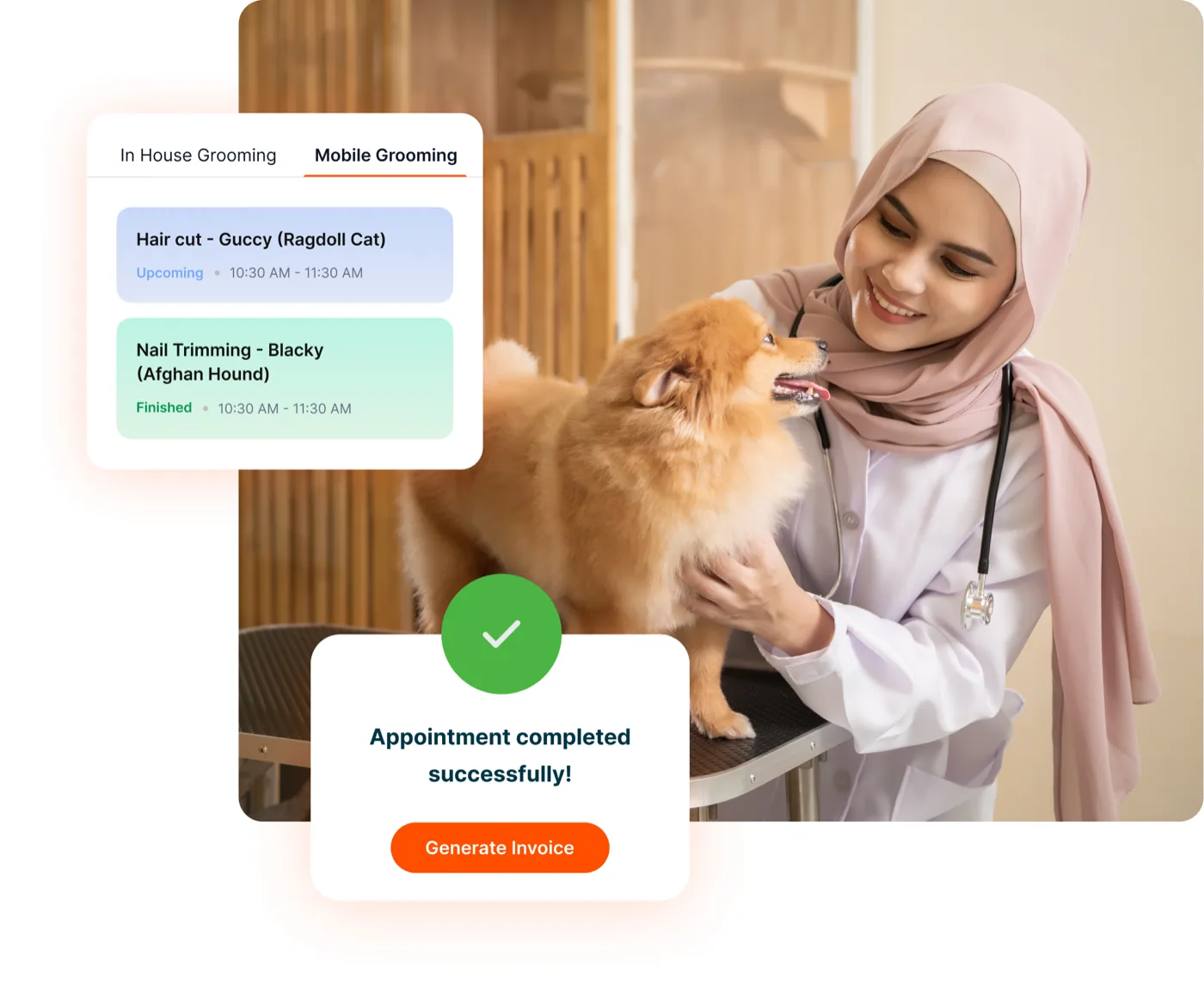 Happy Pet booking view for a Malaysian pet business