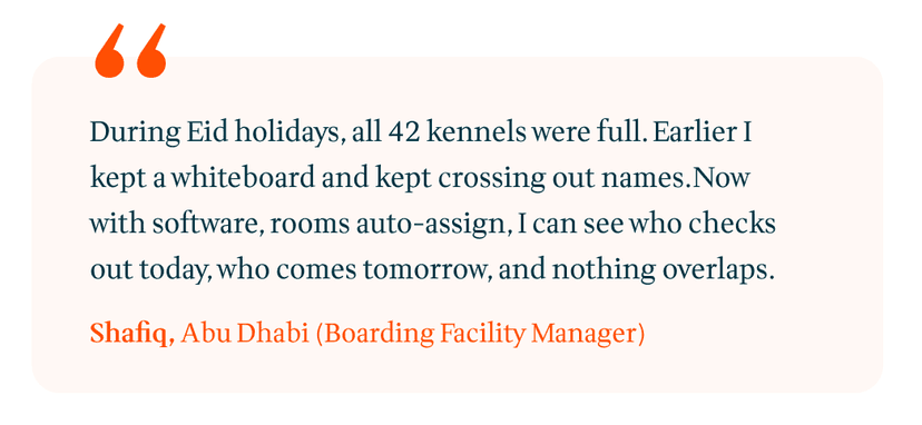 Boarding Testimonial