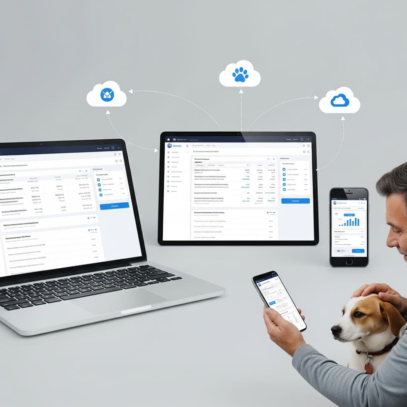 Pet Business Owner Managing His Entire Pet Business Online