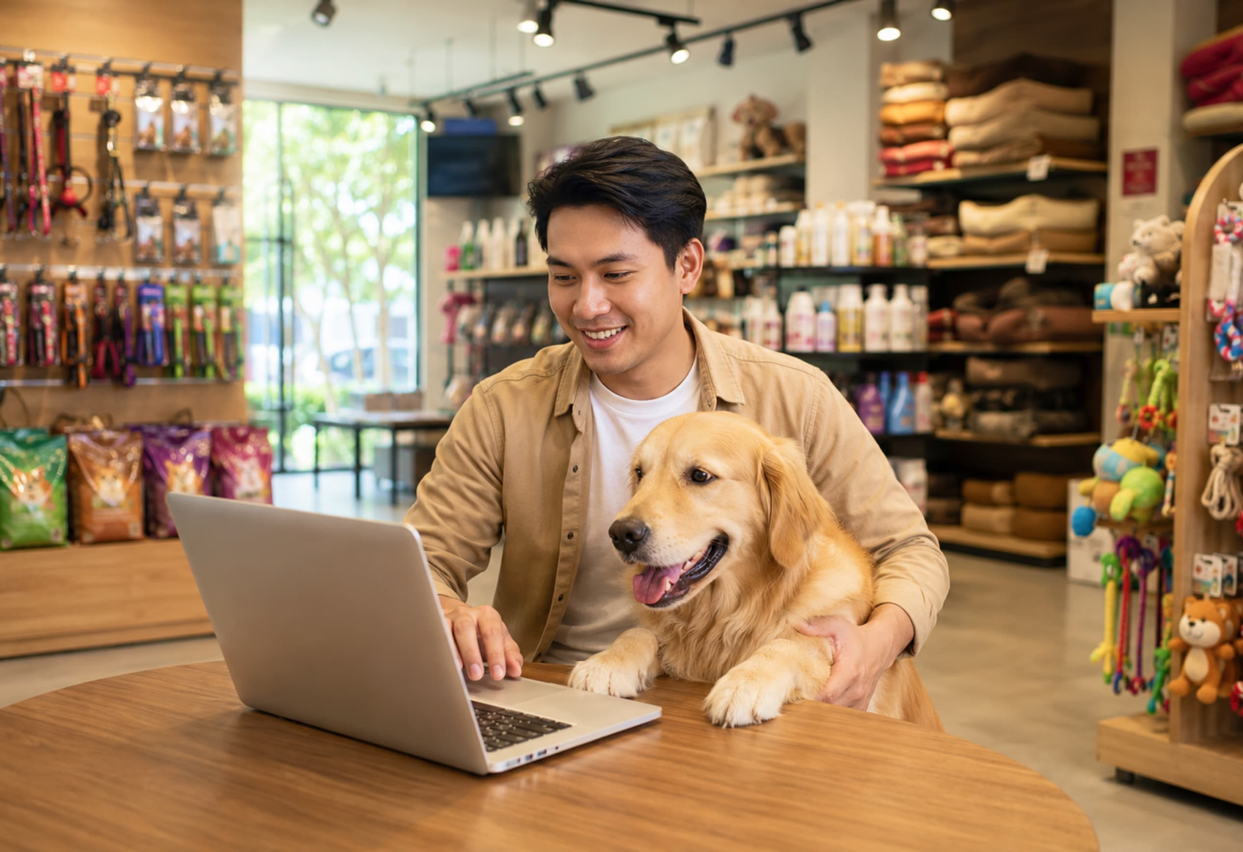 Filipino Pet Business Owner Using Software