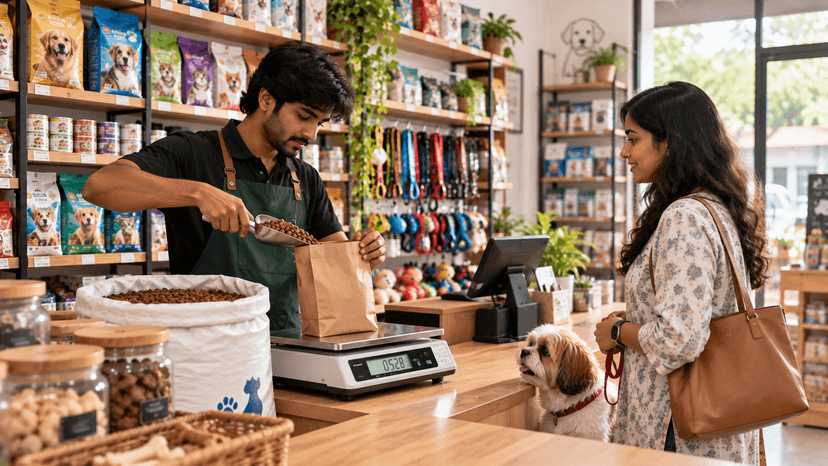 Pet Store Kibble Checkout Moment