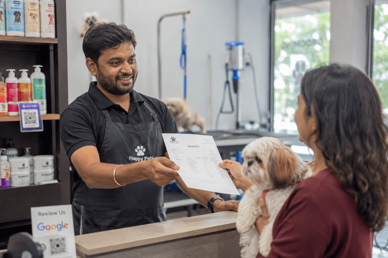 pet business owner issuing gst invoice to their customer