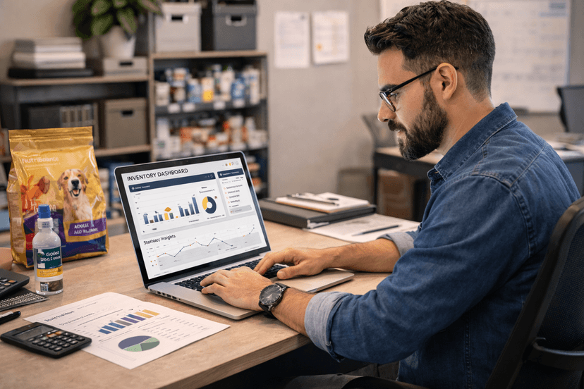 pet business owner making reports