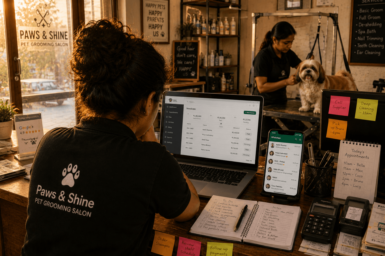 pet business owner using generic software