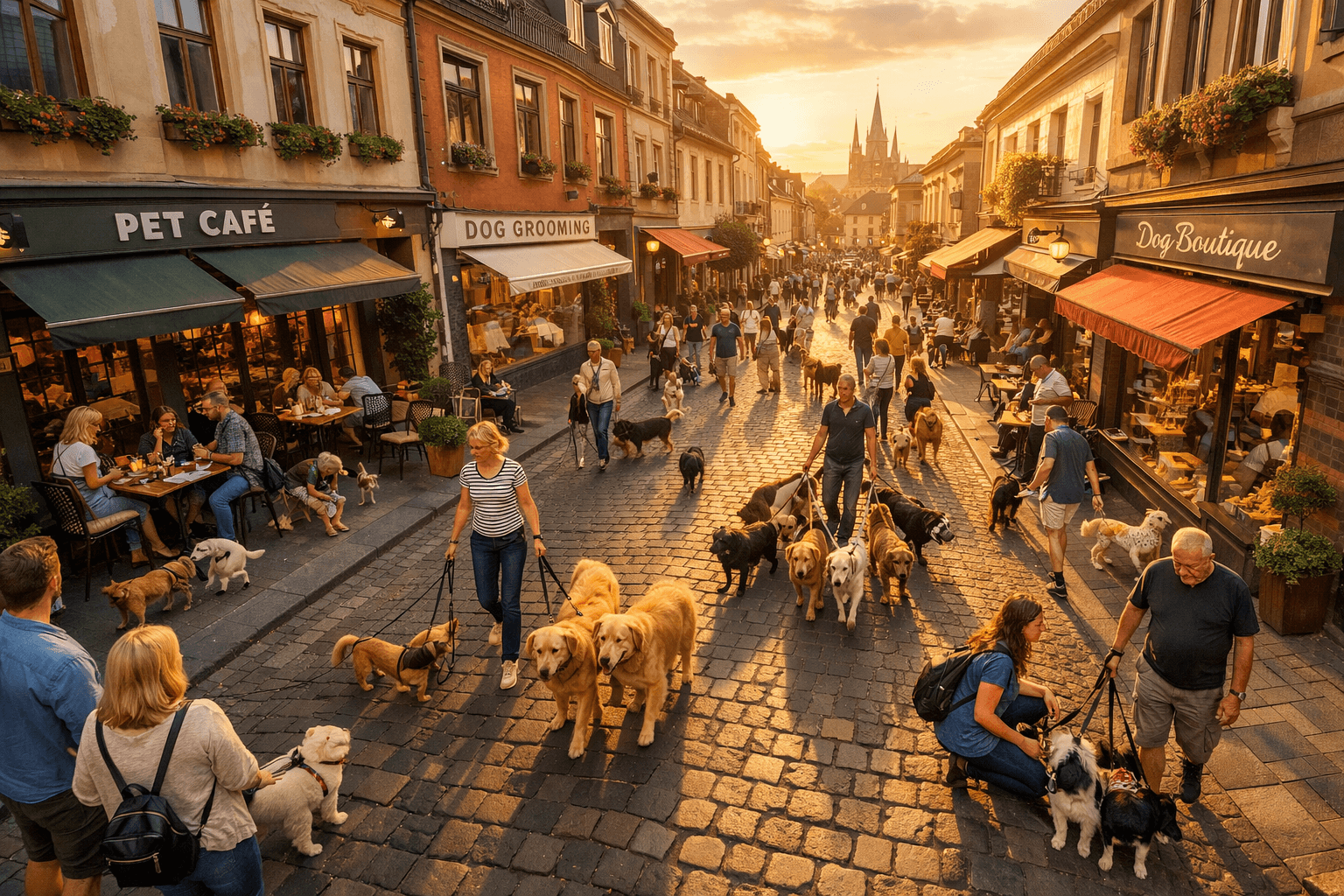 streets of europe with pet parents